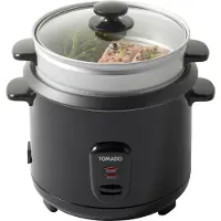 Tomado TRC1501B - Rijstkoker met stoommand - Inhoud 1,5 liter - Warmhoudfunctie - 7 porties - Anti aanbaklaag - Rice cooker - Zwart