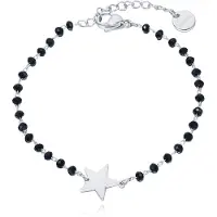 Cilla Jewels Cilla Armband Zwart Kristal en Ster - Zilver