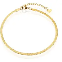 LGT JWLS Enkelband Herringbone Goudkleurig - 3mm