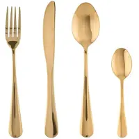 Secret De Gourmet - Ménagère design inox Gold - 16 Pièces - Doré - Gold