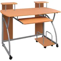 vidaXL Computerbureau 110x52x88,5 cm bewerkt hout bruin