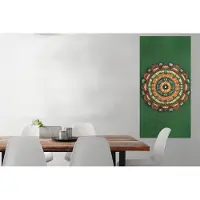 PosterMonkey Poster Mandala - Hippie - Bloemen - Oranje - 60x120 cm