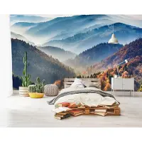 Consalnet Vliesbehang - Fotobehang - Landschap - Natuur - Bergen - Bomen - Bos - 368x254cm
