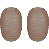 Countryfield Bloemenvaas Evita - 2x - roze - mat glas - D15 x H22 cm