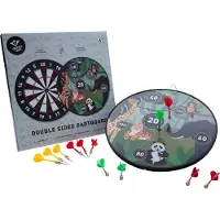 Longfield Dubbelzijdig magnetisch/papieren dartbord in dieren thema