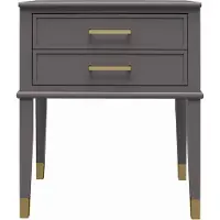 CosmoLiving by Cosmopolitan Bijzettafel Westerleigh 1 lade, van gemakkelijk te onderhouden mdf, poten van massief hout, hoogte 72 cm (1 stuk)