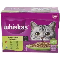 Whiskas 2x mix in saus 7+ pouch 12x85g