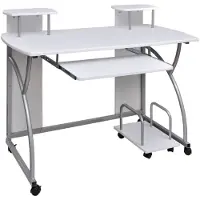 vidaXL Computerbureau 110x52x88,5 cm bewerkt hout wit