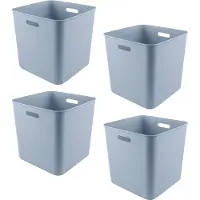 Sunware Sigma Home cube opbergbox 25L - Set van 4 - Blauw