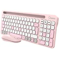 Qware Draadloos Toetsenbord En Muis Florence Azerty Roze (pcb-398pk)