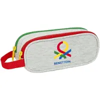 Big Buy Cooking Pennenetui met 2 vakken Benetton Pop Grijs (21 x 8 x 6 cm)