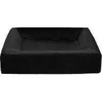 Bia bed royal fluweel overtrek hondenmand zwart -3 70x60x15 cm