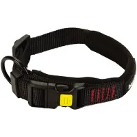 Beeztees Parinca Premium Halsband Hond - Hondenhalsband - Met lock - Nylon/Neopreen - Zwart - 60-65cmx35mm