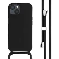 IMoshion Siliconen hoesje met koord voor de Apple iPhone 13 - Zwart