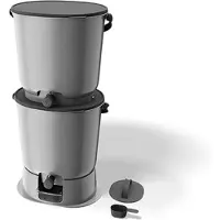 Skaza Set van 2 Skaza Bokashi Essential 101859 15,3L composters met 1 kg Brain en 1 voet Grijs