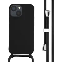 IMoshion Siliconen hoesje met koord voor de Apple iPhone 13 Mini - Zwart