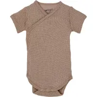 Lodger romper met overslag Ciumbelle bruin Jongens/Meisjes Katoen V-hals - maat 68