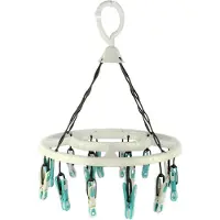 Laguelle Droogmolen met 16 Antislip Wasknijpers - Wit en Turquoise - 26 x 34cm