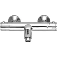 Laveo Thermostatische badkraan voor wandmontage, zonder doucheset, chroom
