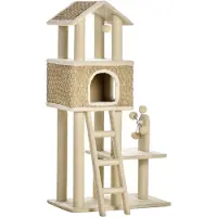 PawHut Paws kattenboom 130H cm klimboom met kattengrot speelballen