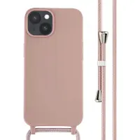 IMoshion Siliconen hoesje met koord voor de Apple iPhone 14 - Sand Pink