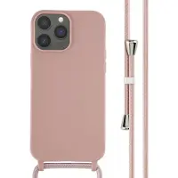 IMoshion Siliconen hoesje met koord voor de Apple iPhone 13 Pro Max - Sand Pink
