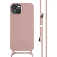 IMoshion Siliconen hoesje met koord voor de Apple iPhone 13 - Sand Pink