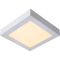 Lucide BRICE-LED - Plafonnière (Plafondlamp) Badkamer - LED Dimbaar - 1x22W 3000K - IP44 - Wit