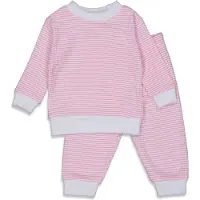 Feetje Wafel pyjama roze/wit Jongens/Meisjes Katoen Ronde hals Streep - maat 140