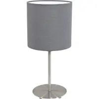 Generique Lampe à poser en textile PASTERI 1 ampoule nickel satiné Diamètre 18 Cm