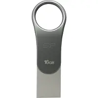 Silicon Power 16GB Mobile C80 USB 3.0 - USB Type-C Dual COB flashdrive Titanium