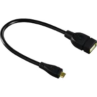 Hama Adapterkabel OTG micro USB-USB 15 cm zwart