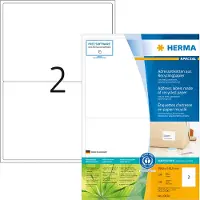 Herma 10830 Adresetiketten van gerecycled papier, A4, 199,6 x 143,5 mm, wit, permanent hecht