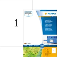 Herma 10833 Etiketten van gerecycled papier, A4, 210 x 297 mm, wit, permanent hechtend