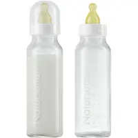 Natursutten set van twee glazen drinkflessen
