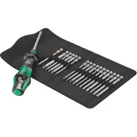 Wera Kompakt Turbo Imperial 1 05057483001 Bitset 19-delig 1/4 (6,3 mm) Incl. bithouder en schroevendraaier, Incl. momentadapter, Snelle wisselhouder,