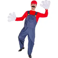 TecTake dressforfun - Herenkostuum super loodgieter Mario XL - verkleedkleding kostuum halloween verkleden feestkleding carnavalskleding carnaval feestkledij partykleding - 300041