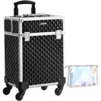 Songmics Make-upkoffer met 4 uittrekbare vakken