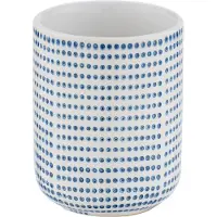Wenko badkamerbeker Nole 7,5 x 9,5 cm keramiek wit/blauw