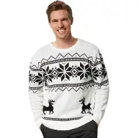 TecTake dressforfun - Kersttrui Winterland zwart-wit L - verkleedkleding kostuum halloween verkleden feestkleding carnavalskleding carnaval feestkledij partykleding - 303367