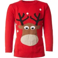 TecTake dressforfun - Kersttrui sympathiek rendier voor kinderen 140 (9-10y) - verkleedkleding kostuum halloween verkleden feestkleding carnavalskleding carnaval feestkledij partykleding - 303328