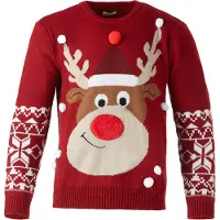 TecTake dressforfun - Kersttrui Rudi Rendier voor kinderen - 128 (7-8y) - Verkleedkleding carnaval - Halloween - Verkleden - Feestkleding - Carnavalskleding - Feest - Partykleding