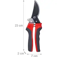 Relaxdays snoeischaar - bypass - tuinschaar - tweezijdig - bloemenschaar - zwart/rood