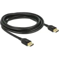 DeLOCK 85661 DisplayPort-kabel DisplayPort Aansluitkabel DisplayPort-stekker 3 m Zwart Vergulde steekcontacten, Verdraaid, Afgeschermd (drievoudig), 4K UHD, 8K