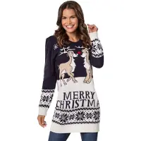 TecTake dressforfun - Kersttrui Merry Christmas voor vrouwen L - verkleedkleding kostuum halloween verkleden feestkleding carnavalskleding carnaval feestkledij partykleding - 303362