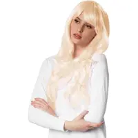 TecTake Dressforfun – Pruik Lang Haar Lokken Blond – Golvend Haar met Elastische Pasvorm en Haarnet
