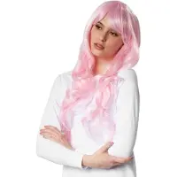 Dressforfun Pruik lang haar lokken roze - verkleedkleding kostuum halloween verkleden feestkleding carnavalskleding carnaval feestkledij partykleding - 303627