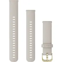 Garmin Siliconen Polsband 18mm Snelsluiting Zandkleur Met Goudkleurige Gesp Horlogebandje Zandkleur