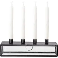 Bloomingville Pelo adventskaars houder, zwart, glas