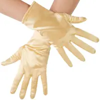 TecTake dressforfun - Satijnen handschoenen goud - verkleedkleding kostuum halloween verkleden feestkleding carnavalskleding carnaval feestkledij partykleding - 303658